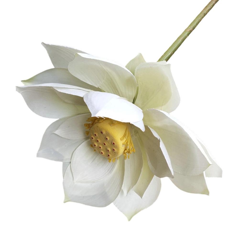 Long Stem Simulation Lotus Flower Green Plant Faux Flower  Floral Arrangement