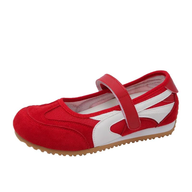 

Мода 2025 Лето Женские Вулканизированные Туфли Мэри Джейн Балетки Повседневные Уличные Кроссовки для Ходьбы Удобная Легкая Резиновая Подошва Женские Туфли 40 красный