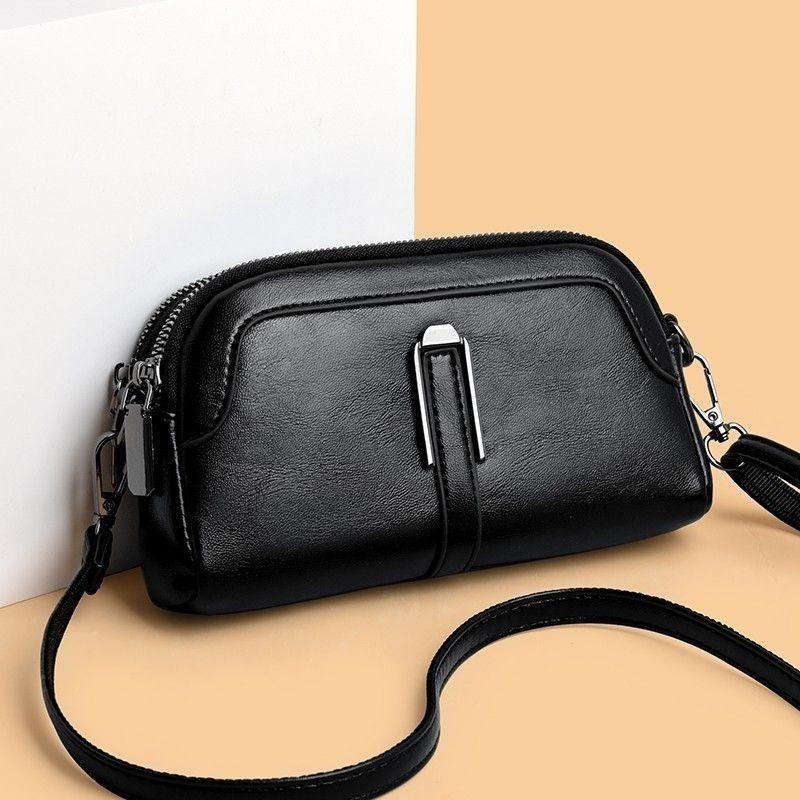 

Мягкая кожаная текстура 2025 новая универсальная дамская сумка через плечо для среднего возраста, портативная легкая сумка для мобильного телефона