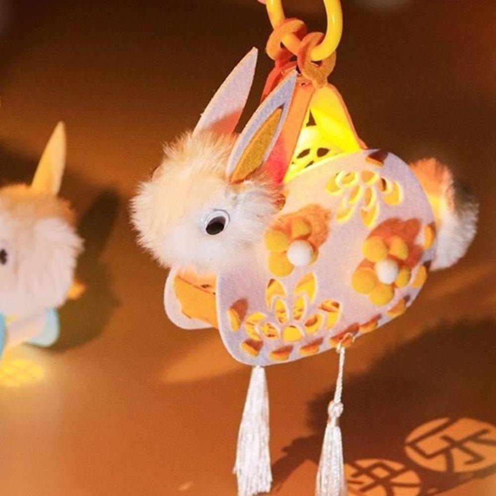 Handmade Rabbit Lantern Chinese Style Luminous Toy Pendant Light Up Lantern  Gift