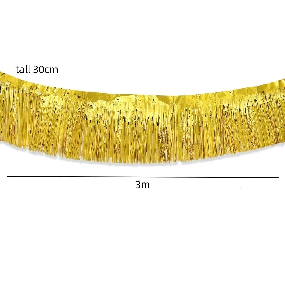 3M Glitzer Metallic Folien Fransen Girlande Folienmaterial Banner Hängend Weihnachtsfeier