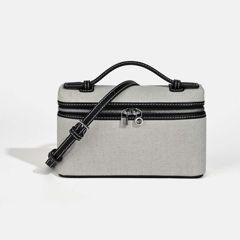 New LP19 Mini Shoulder Bag Real Cowhide Canvas Gigi Messenger Bag Box Bag