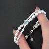 S925 Sterling Silver Aquamarine Natural Freshwater Pearl Bracelet Women's Fashion High Sense Beaded Temperament Hand Jewelry Stacked Wear 2026