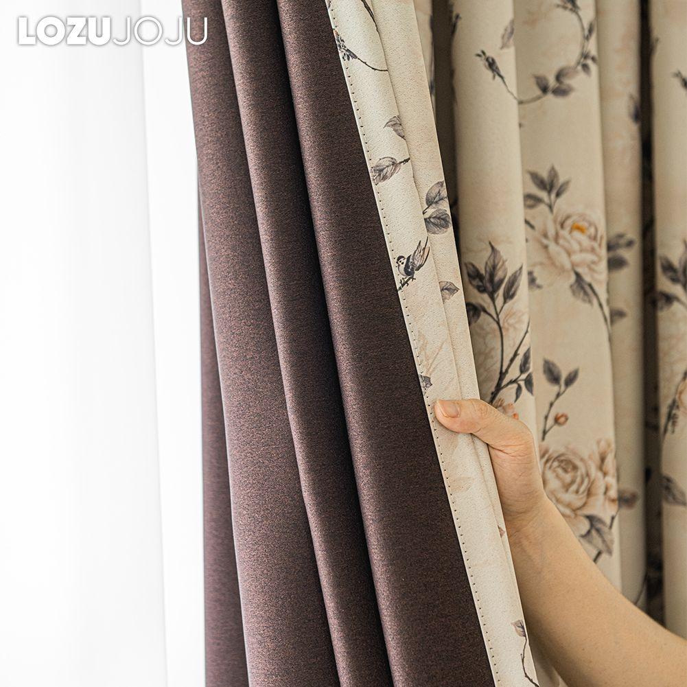 1PC LOZUJOJU Rural Style Retro Thick Curtains High-precision Printed Blackout Curtains for Bedroom Living Room Window for Home Decor