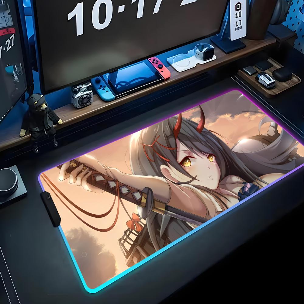 

azur lane Коврик для мыши RGB Игровой коврик для мыши Большой светодиодный коврик Настольный коврик для ПК Светящийся коврик для мыши Большие коврики для клавиатуры Настольный ковер С подсветкой RGB600x300x3mm