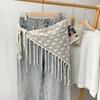 Handwoven Fringe Waistband Hollow-Out Trim Butt Curtain Jeans New Waist Hip Wrap  Fashion Accessory