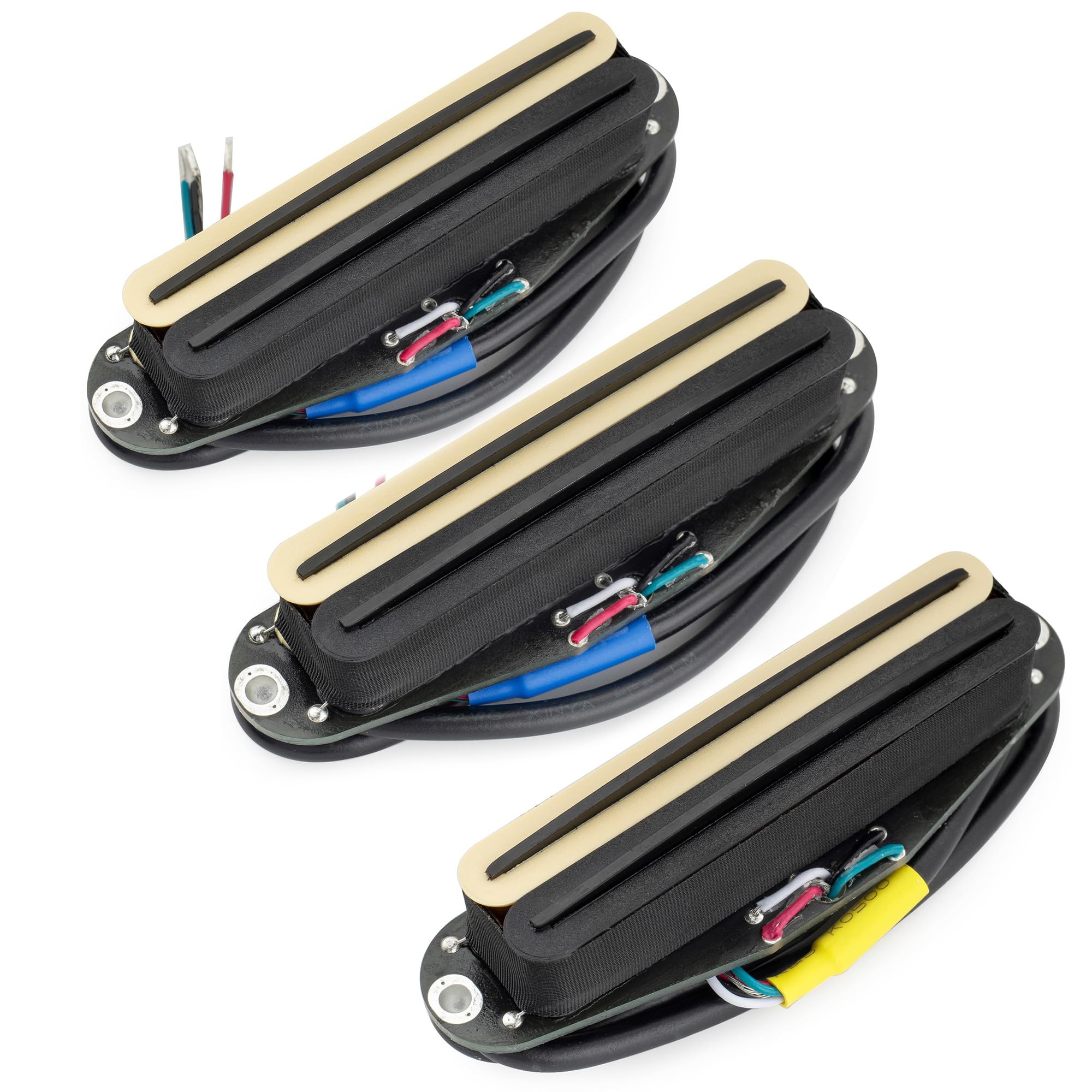 

Звукосниматели-хамбакеры Musiclily Pro Ceramic с комплектом звукоснимателей Super и Bridge для электрогитары Strat Zebra и черные рельсы ST-DPHC одинарного размера, дисторшн,