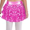 Mädchen Glitzernde Pailletten Mehrlagige Rüschenshorts Metallischer Bund Culotte Tanzkostüm Auftrittsoutfit
