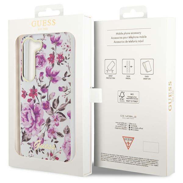 Etui Do Samsung Galaxy S23 Plus Guess Flower Collection Białe