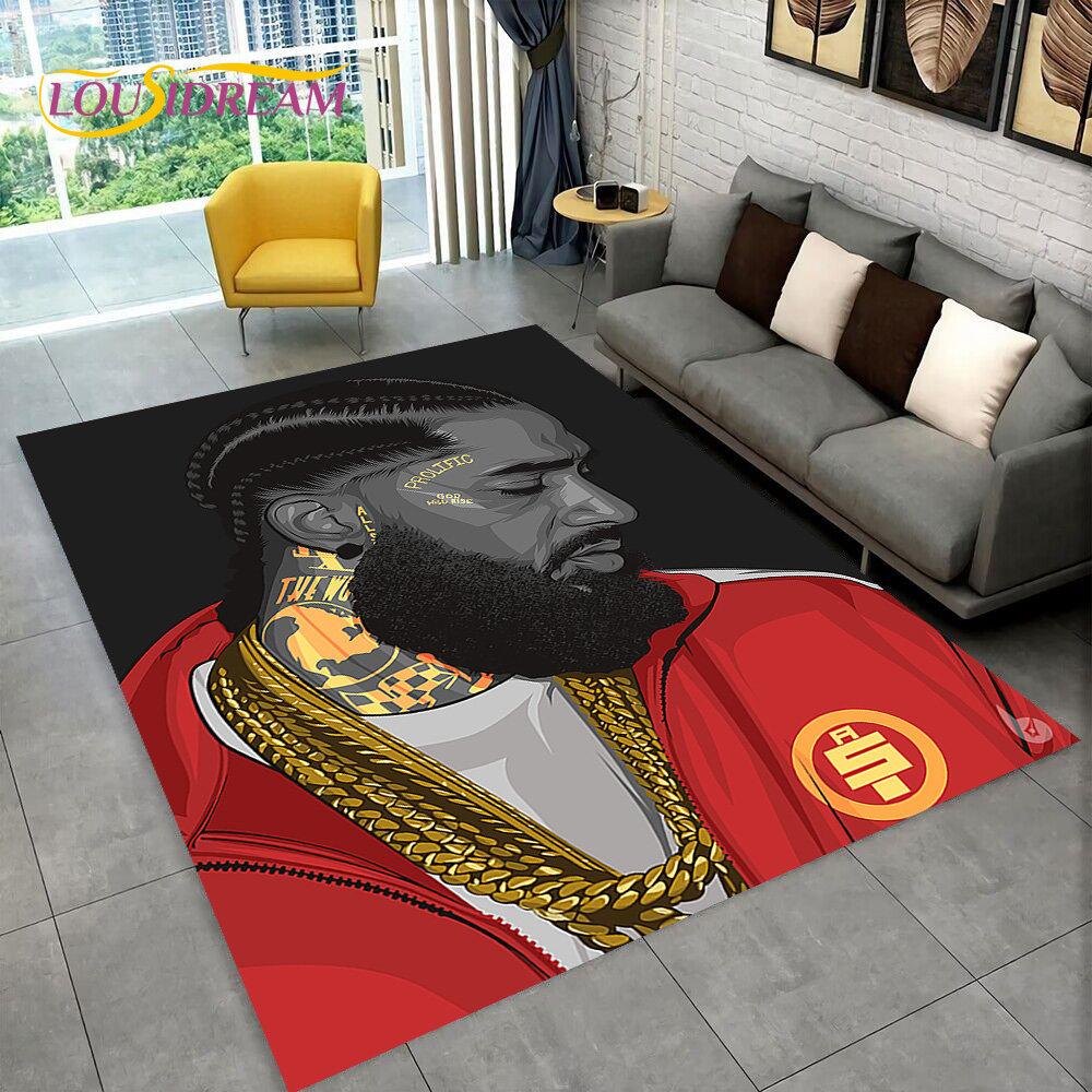 Tappeto Area Hip Hop Art Rapper Leggenda Star, Tappeto per Casa Soggiorno Camera da Letto Bambini Divano Zerbino Decorazione, Tappetino Antiscivolo