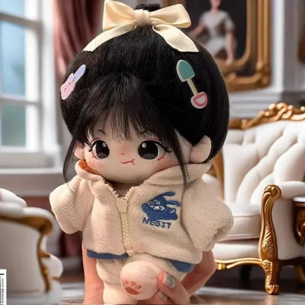 20cm Short Hair Cotton Doll Plush Hat Jacket Clothes Dress Up Soft Stuffed Baby Dolls Collection Kid Birthday Halloween Gift