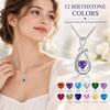 Zircon Inlay Heart Birthstone Necklace Infinity Heart Motif Zircon Pendant Necklace  Daily Wear