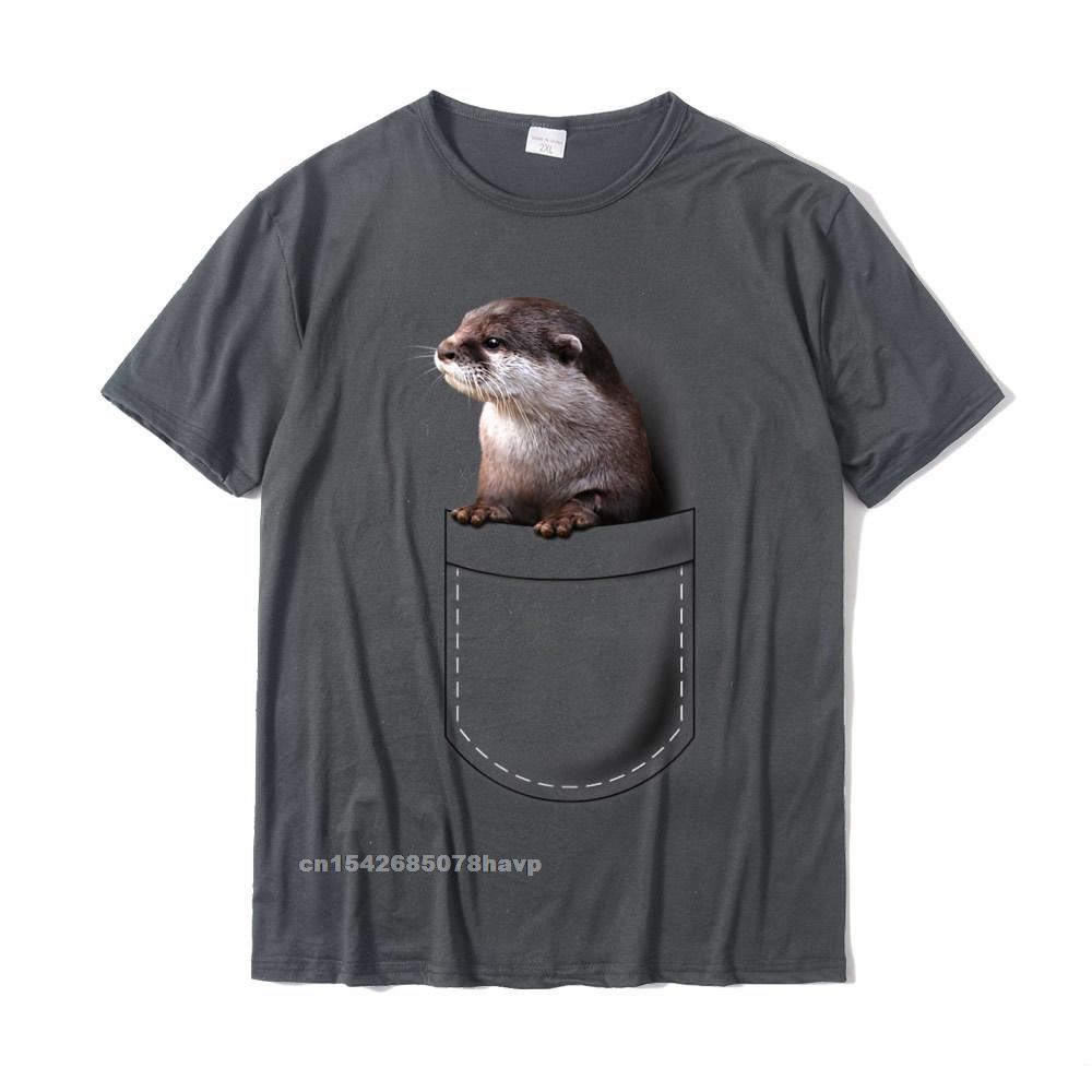 Cute Otter Pocket Peeking Pocket Funny Otter Tshirt Unisex Classic Cosie Tops Shirts Cotton T Shirts Slim Fit