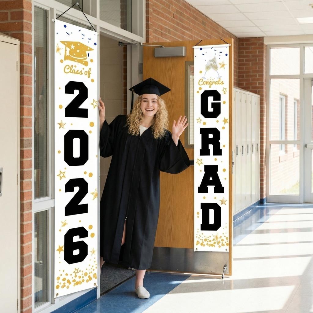 Graduation Class Decoration Door Flag Hanging Flag Graduation Party Decoration Supplies