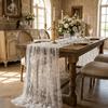 Semi-Transparent Tulle Table Runner Romantic Floral Tablecloth Gauze Tablecloth  Banquet