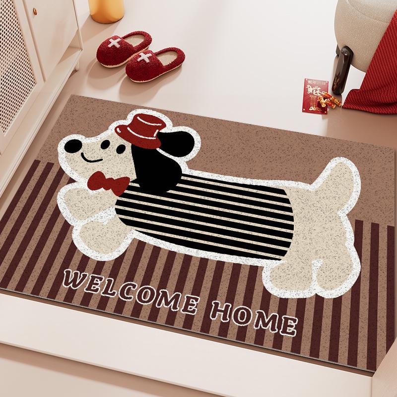Cartoon Puppy Coir Doormat - Cuttable, Anti-slip, Wear-resistant, and Easy-to-Clean Home Mat