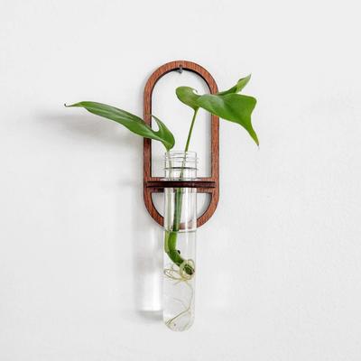 Soporte de pared de madera para tubos de ensayo Yousheng, soporte para flores y plantas, decoración para el hogar, la oficina y el aula, estación de propagación de plantas