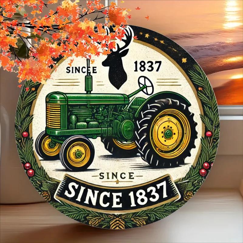 Antique Green Tractor Metal Sign Wall Hanging Decor No Electricity Needed Ideal for EntrywayKitchen Since Design