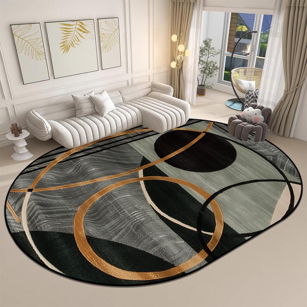 Alfombra Ovalada de Estilo Moderno para Sala de Estar Tamaño Grande Lavable Alfombra para Mesas de Centro Decoración del Hogar IG Alfombras Suaves Antideslizantes Personalizable