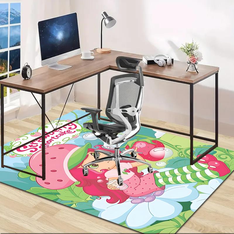 1pc Strawberry Princess2 Design Area Rug - Non-Slip, Soft & Cozy Floor Mat for Living Room, Bedroom, Office - Indoor/Outdoor Decorative Carpet