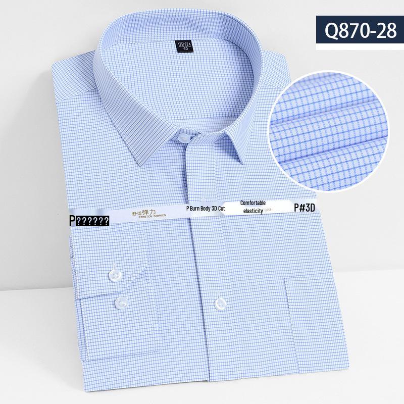 Men's 2025 Bamboo Fiber Slim Fit Long Sleeve Dress Shirt - Comfortable, Iron-Free Business Workwear