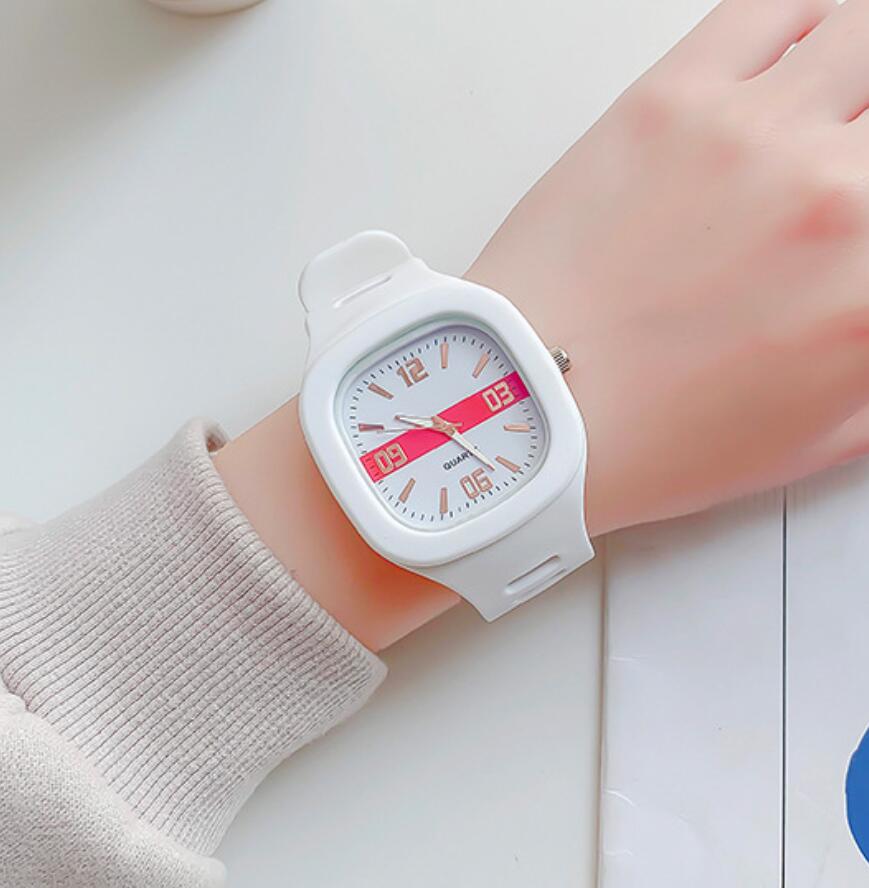 Fashion Women Watches Big Square Ladies Quartz Watch Women's Wristwatch Waterproof Silicone Strap Casual Female Clock Watch