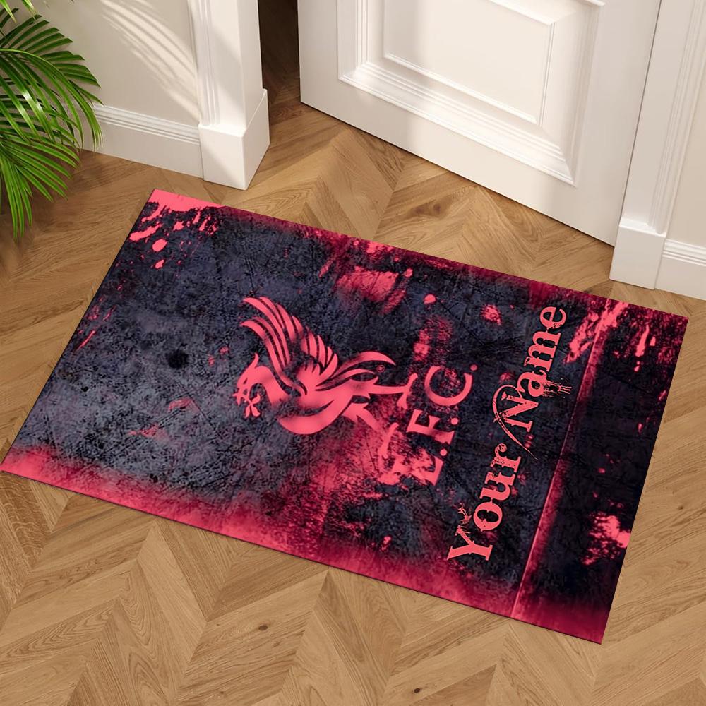 Liverpool Customized Name Area Rug Perfect for Game Room Dining Room Dormitory Decorate Room Anti-slip Rug Decorate Offices Gift for Festivals