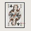 Vintage Poker Ace of Hearts Playing Cards Canvas Painting Queen And King Wall Art Pictures Room Home Club Bar Pub Decor Unframed