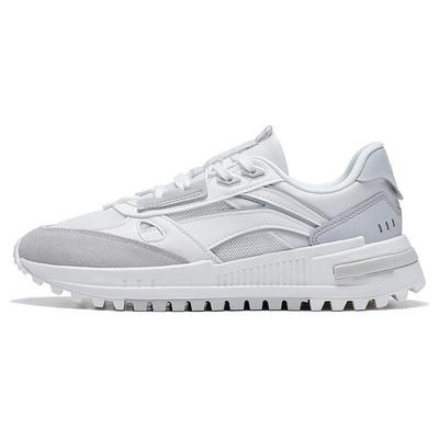 Li Ning Riding The Wind 2.0 Abriebfest Atmungsaktiv Niedrig geschnitten Sportlich Lässig Schuhe Damen Grau Weiß AGCT156-1