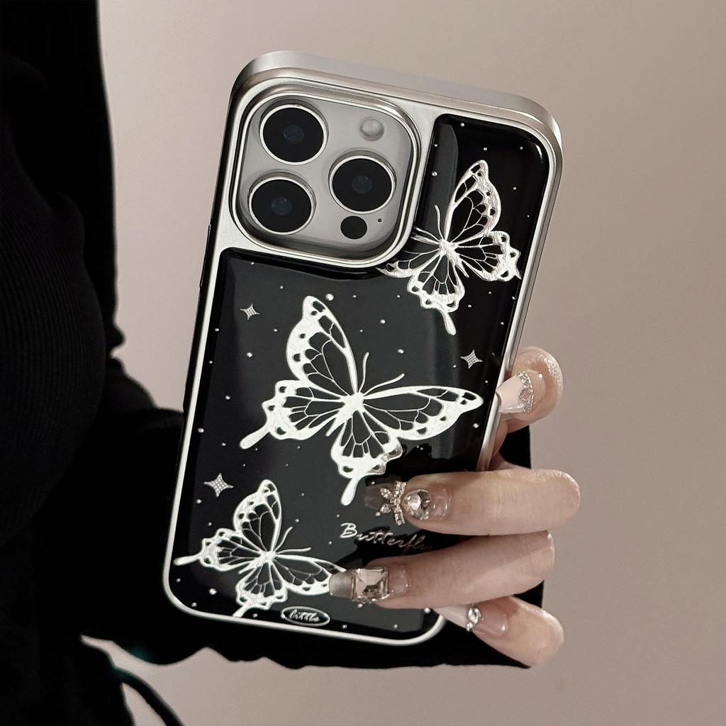 Gilt for Iphone16 Drop Glue Case for Apple 15pro Max Phone Case 14 Dark Wind Butterfly 17 for Huawei