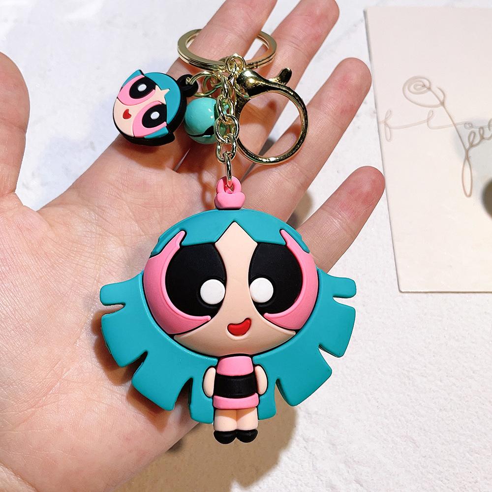 Mignon Anime Les Supers Nanas Série Porte-clés Kawaii Dessin Animé Rôle Créativité Sac à Dos Porte-clés Cadeau Filles