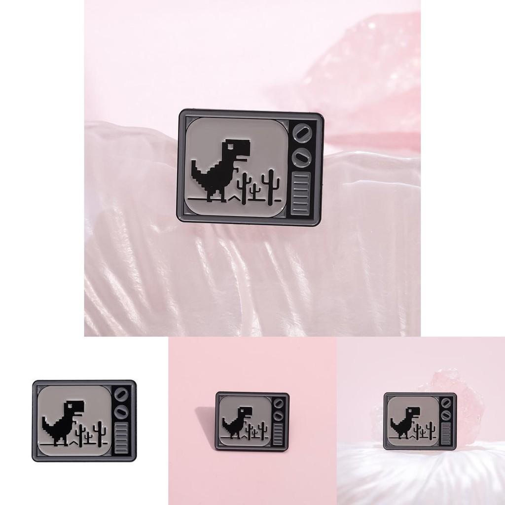 Eyecatching Cartoon Dinosaur Cactus Brooch Highquality Alloy Pin For Wear Trendy