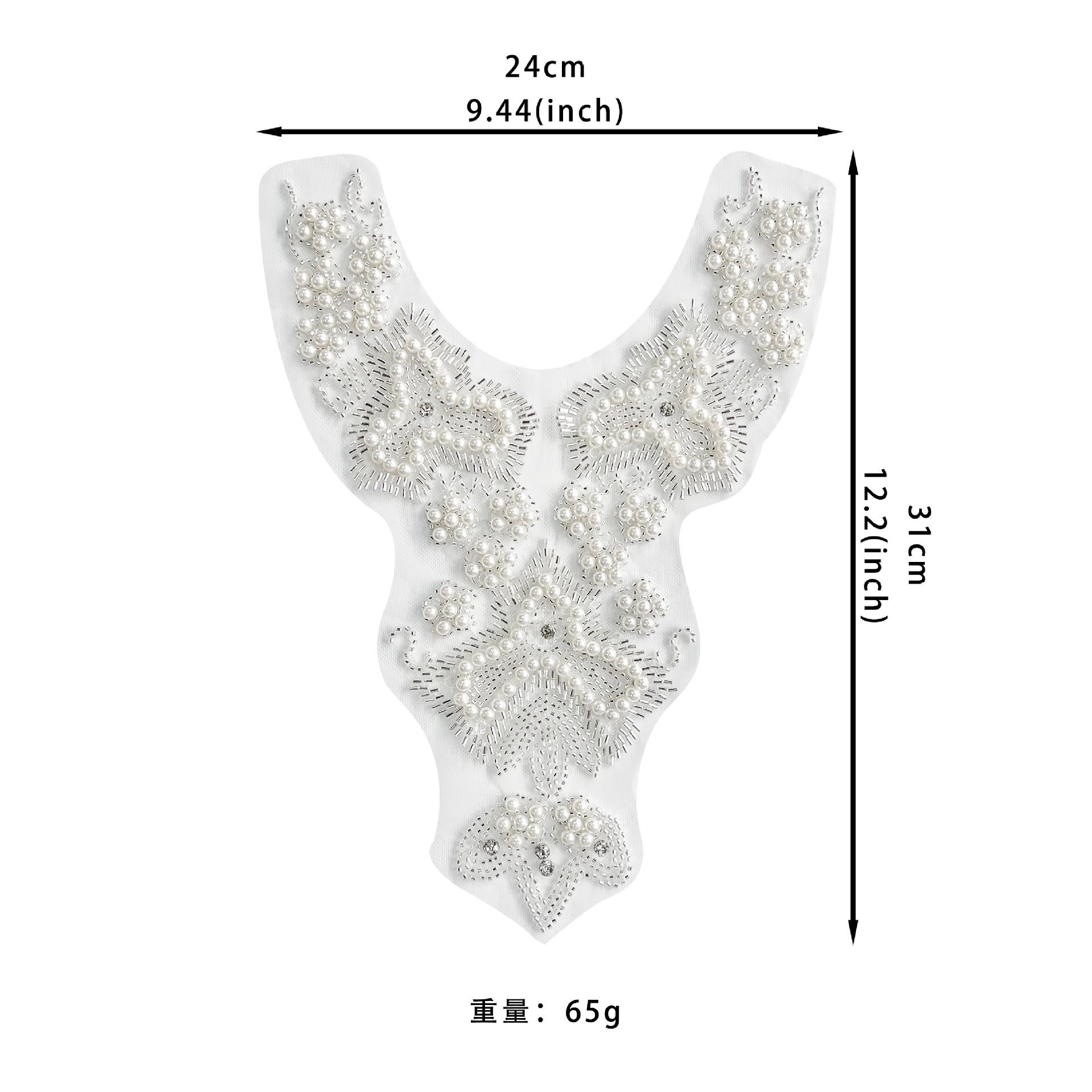 

Белая Тяжелая Промышленность Сетка Вышивка Бисером Воротник Цветочные Аксессуары Сделай Сам Свадебное Платье Одежда Кружево Передний Воротник Тканевая Наклейка Украшение H8108 beads