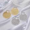 Dawapara Stainless Steel Bohemian Hoop Earrings Filigree Mandala Sacred Geometry Amulet Wiccan Earrings Women Jewelry