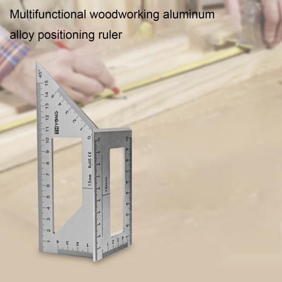 Aluminiumlegering 45/90 Graden Hoekliniaal Verticale T-vormige Meter Hoekmeter Gereedschap