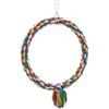 Bird Rope Swing Colorful Perch Climbing Toy for Parrots Budgie Parakeet Cockatiel Cockatoo Conure (S (7.5 inch)