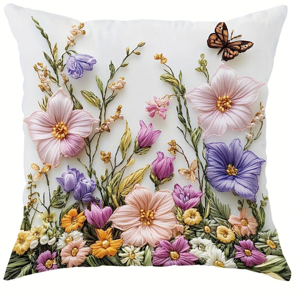 Vintage Druckmuster Heimdekoration Kissenbezug Schlafzimmer Wohnzimmer Sofadekoration Polyester Kissenbezug mit Reißverschluss