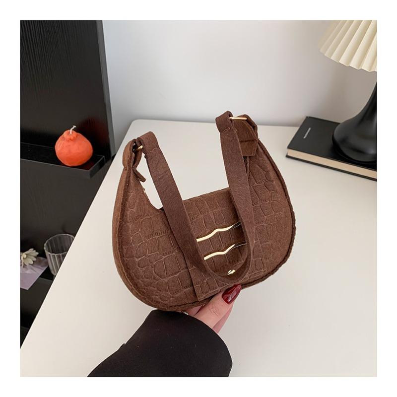 

Фетровая сумка женская новая мода одноплечевая сумка-подмышка повседневная сумка-подмышка простая сумка-седло коричневый