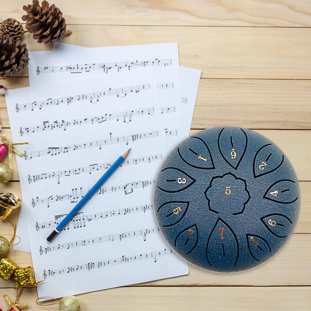 6 inch 11 Notes Glucophone Steel Tongue Drum D Tones Music Drum Lightweight Ethereal Drum Percussion Instrument 11 Notes Drum