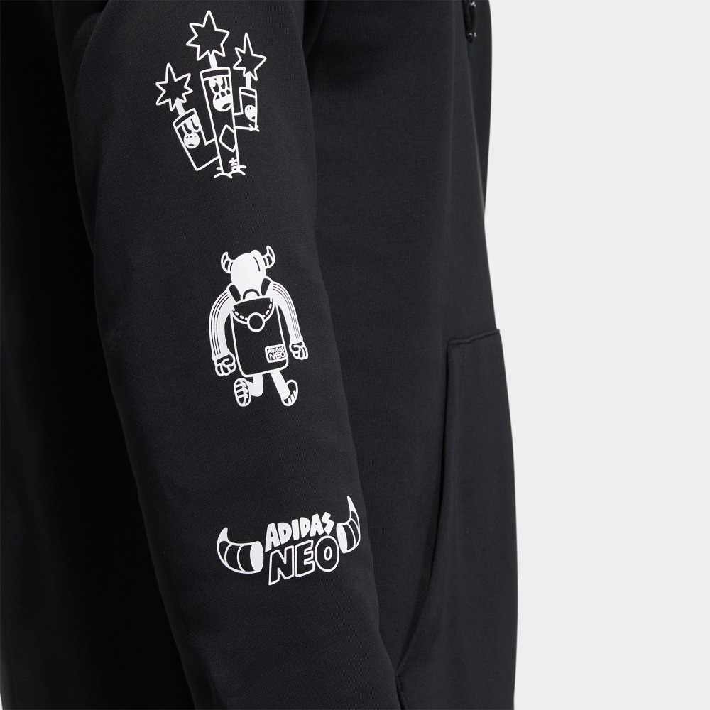 Adidas Neo Sweatshirts Men's Black Hooded Moderate Regular GL8083