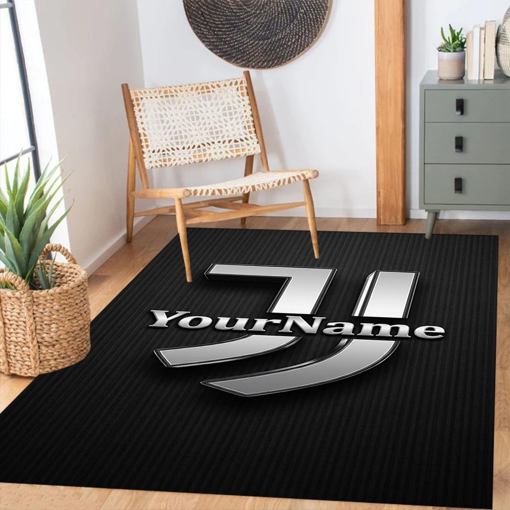 Juventus Customized Name Carpet Design for Kitchen Balcony Playrooms Entryway Anti-slip Rug Office home decor Gift for Festivals