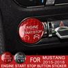 Dla Ford Mustang 2015 2016 2017 2018 samochód-styling rozruch silnika przycisk naklejka pokrywa prawdziwe włókno węglowe