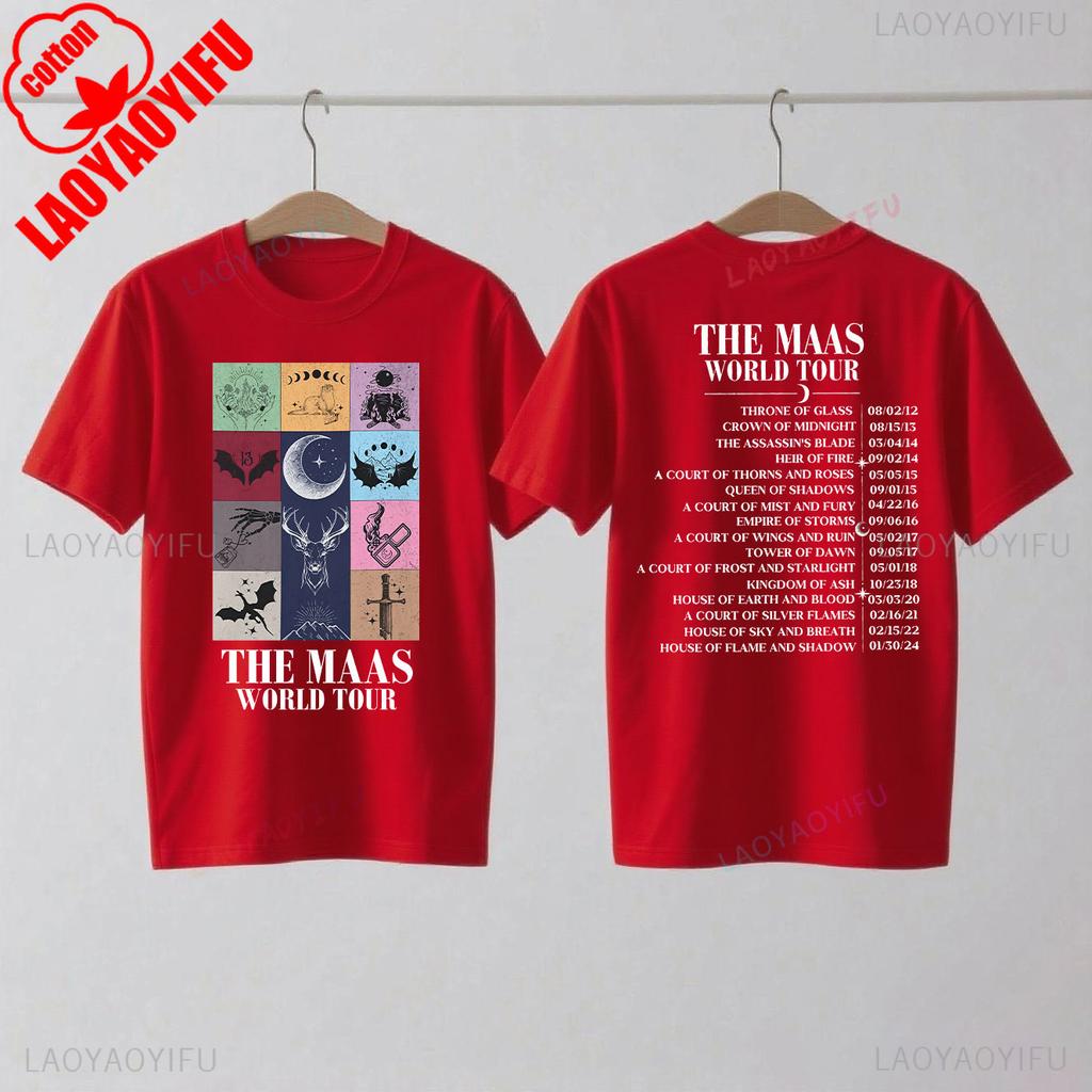 Sarah J Maas SJM Merch Světové turné Tričko Throne of Glass Oblečení pro fanoušky Crescent City Letní móda Ležérní pohodlná bavlněná trička