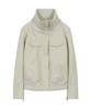 Debby Upper High Neck Line Faux Leather Jacket_Cream