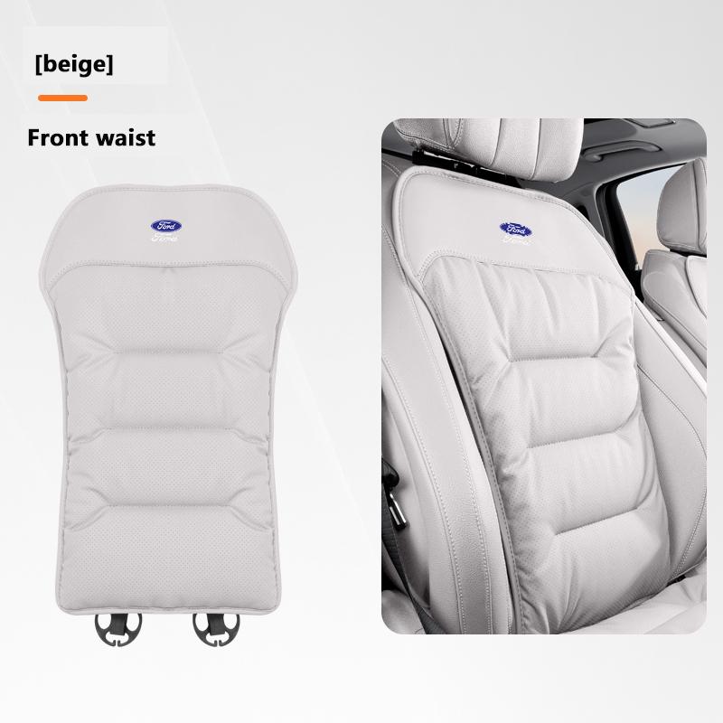 Aksamitna Poduszka Zimowa Pokrowiec na Oparcie Siedzenia ze Skóry Nappa do Samochodu Ford Mondeo Focus Fiesta Kuga MK3 Mustang F-150 C-Max