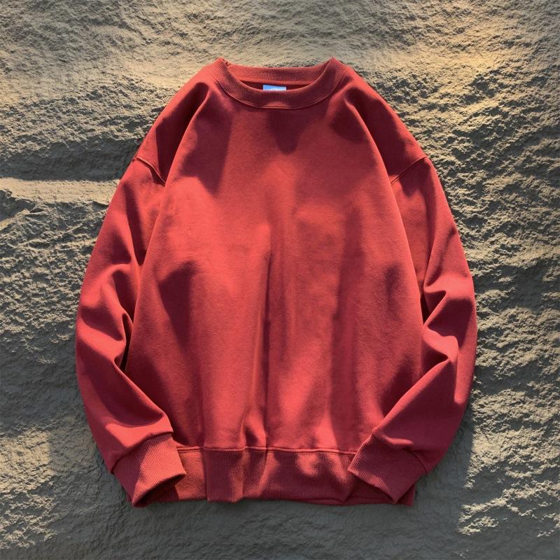 High Quality Men's Casual Heavy Pullovers Sweatshrit Solid Cotton Unisex Autumn Sweatshirt