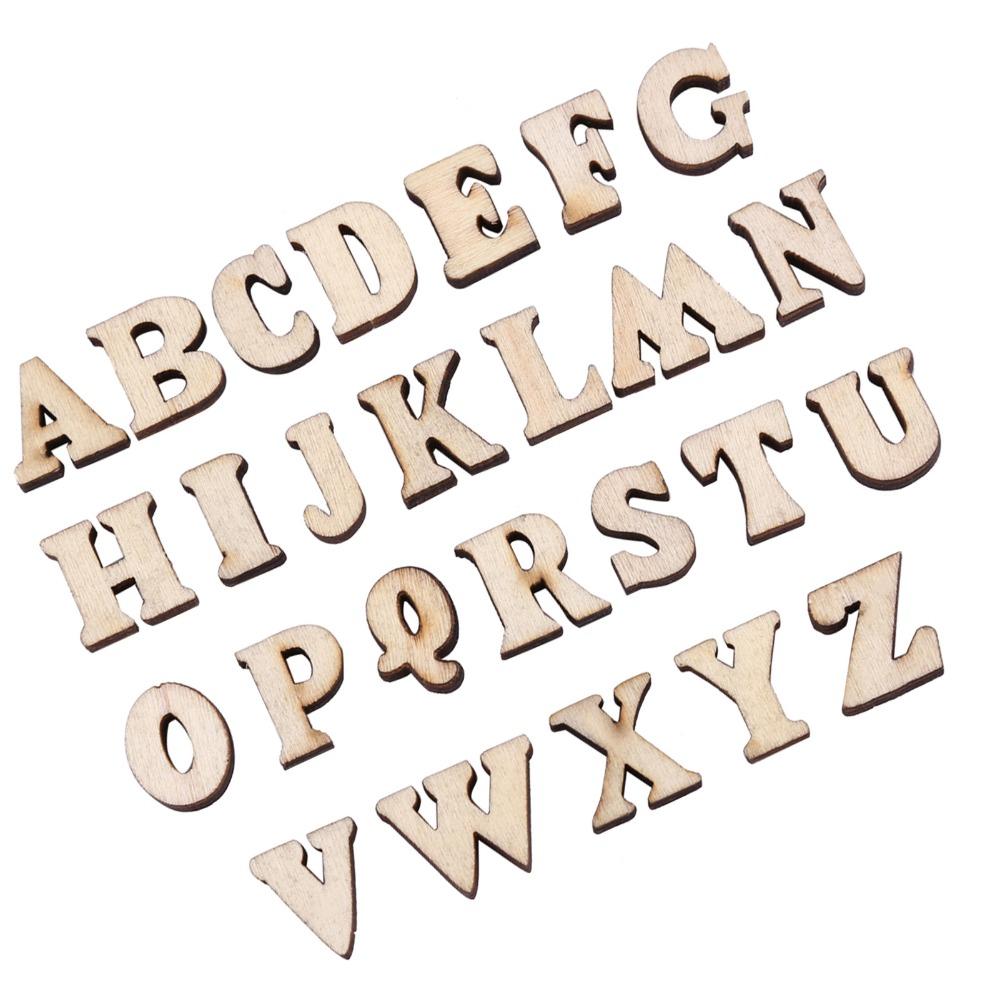 200pcs Unpainted Wooden Letters Brown DIY Decorations Wood Handmade DIY Wooden Alphabet  DIY Crafts