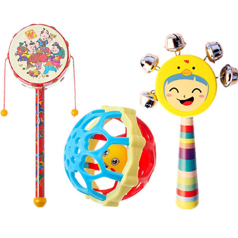 Newborn Baby Baby Soothing Rattle Grasp Training Toy Hand Bell Puzzle Early Education Hand Grip Gnaw Hand Grab