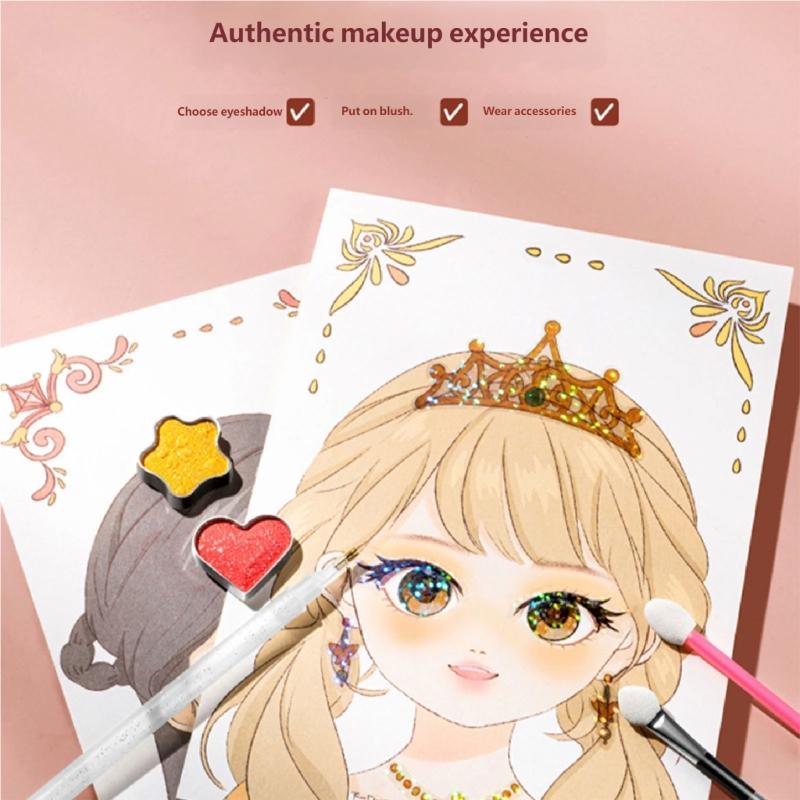 Magical Princess Makeup Sticker Set Cosmetic Toy For Kids Educational Drawing And Coloring Craft Activity Girls Gift