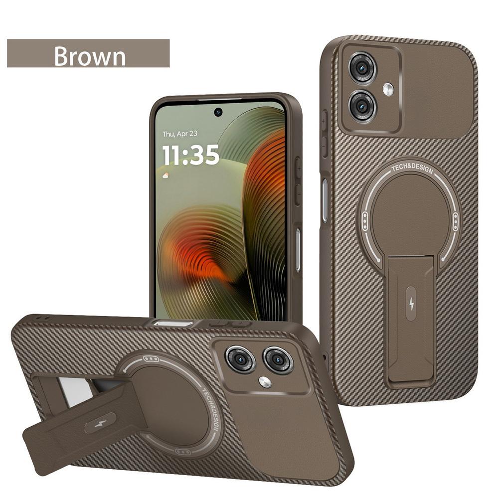 Kohlefaser Unsichtbarer Ständerhalter Eingebauter Magnetring Hülle für Moto G35 G55 G75 G85 G54 Kameraschutzabdeckung